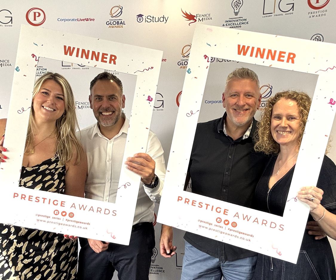Photo of Three Point team attending the Central England Prestige Awards at the Ashton Gate Bristol Stadium July 2025