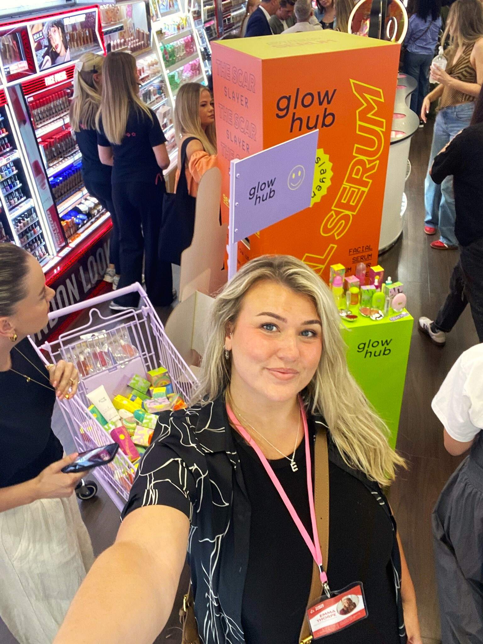 Glow Hub range of POS designed and made by Three Point. Showcased at the beauty playground event in Superdrug, Manchester Trafford Centre