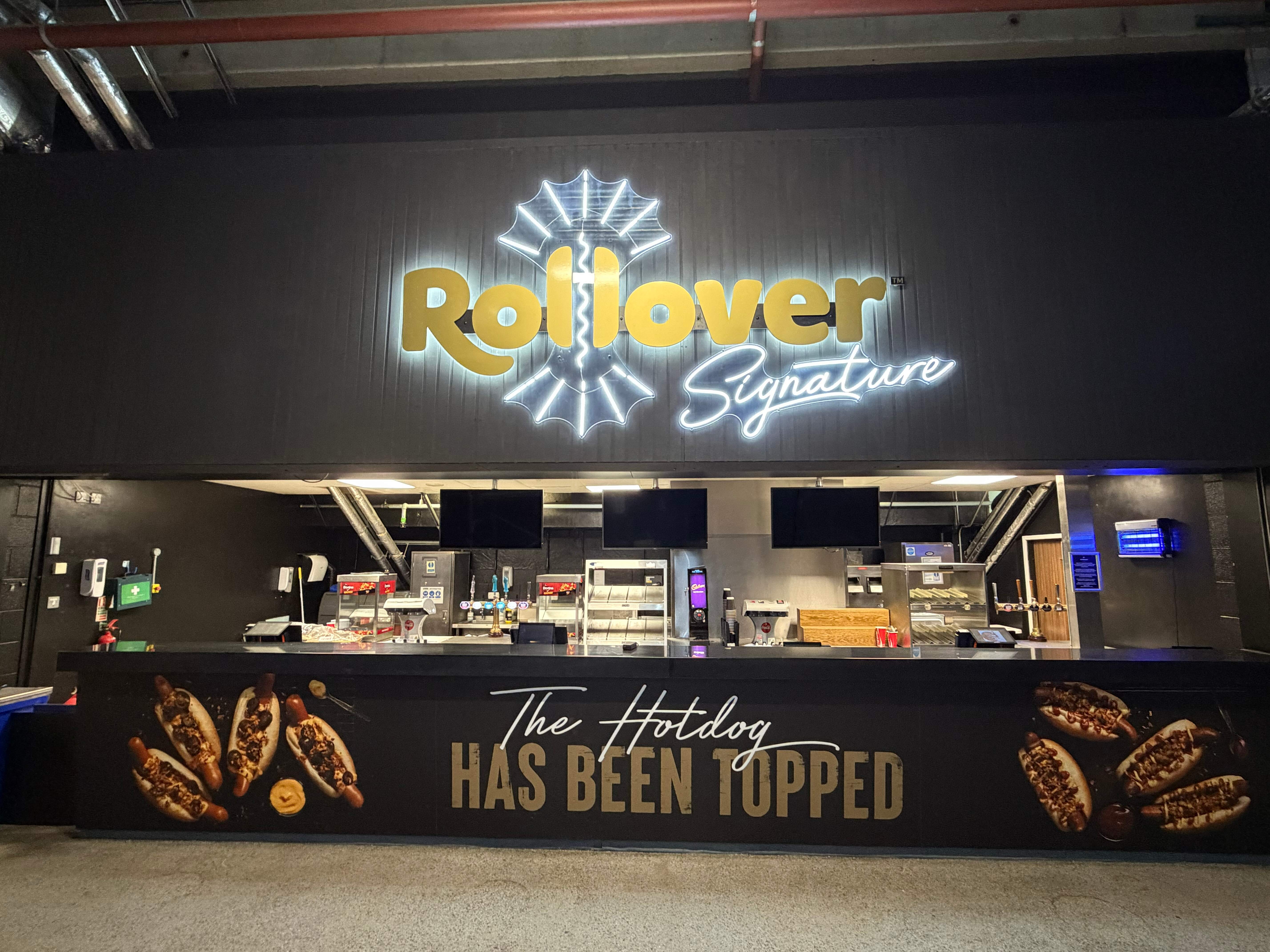 Rollover Nottingham Motorpoint Arena point of sale executed by Three Point Design