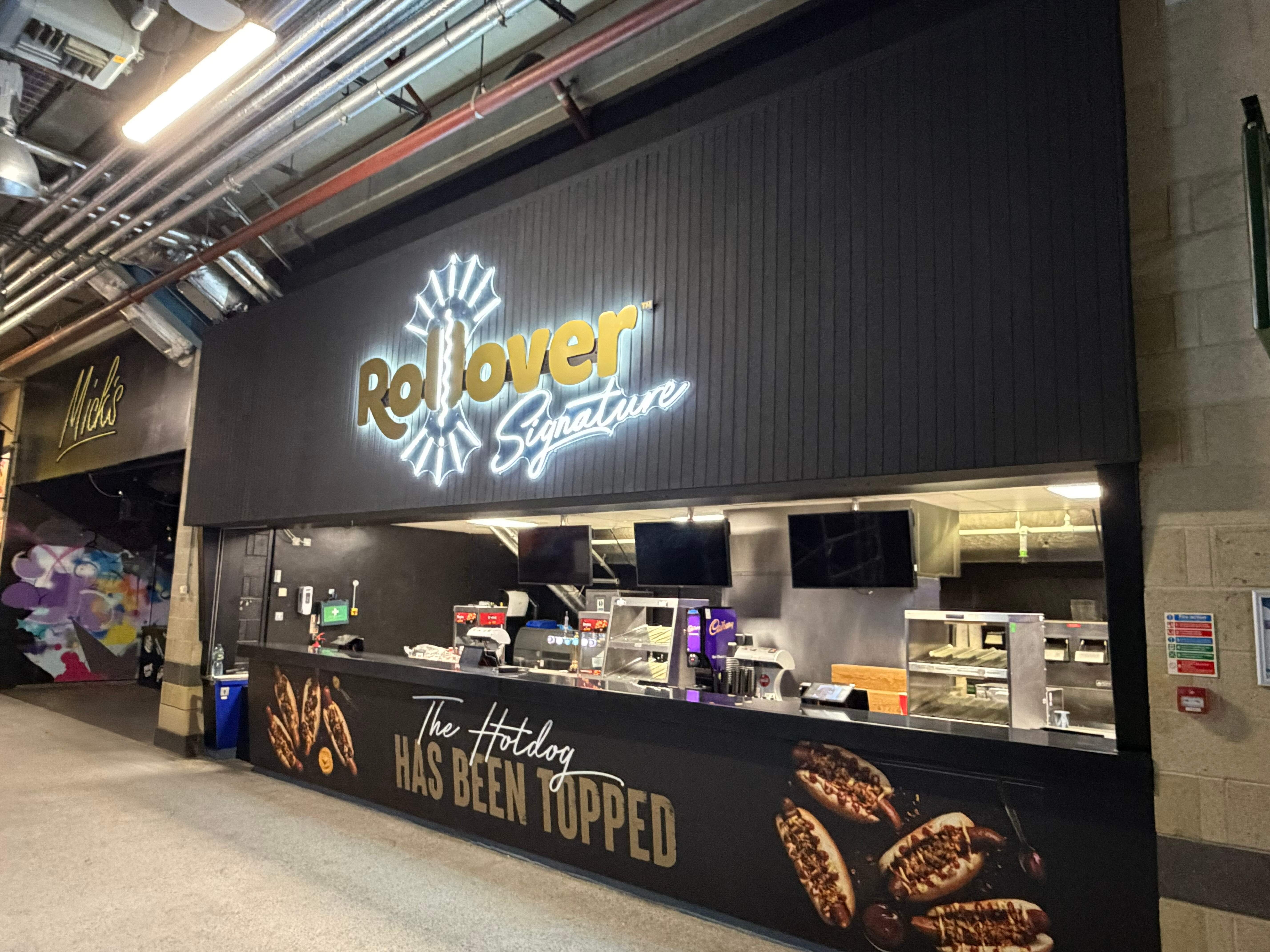 Rollover Nottingham Motorpoint Arena point of sale executed by Three Point Design