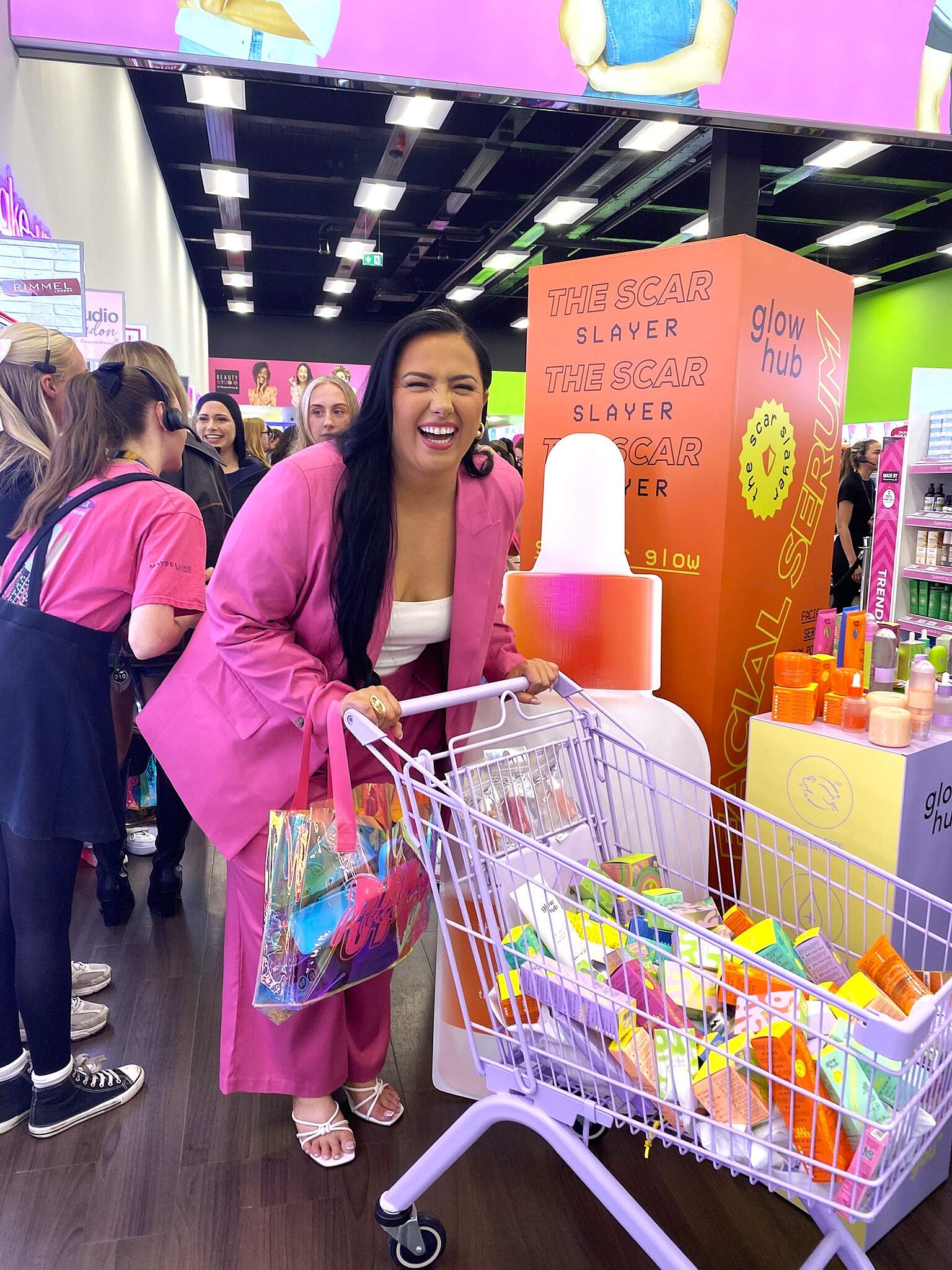 Glow Hub range of POS designed and made by Three Point. Showcased at the beauty playground event in Superdrug, Manchester Trafford Centre