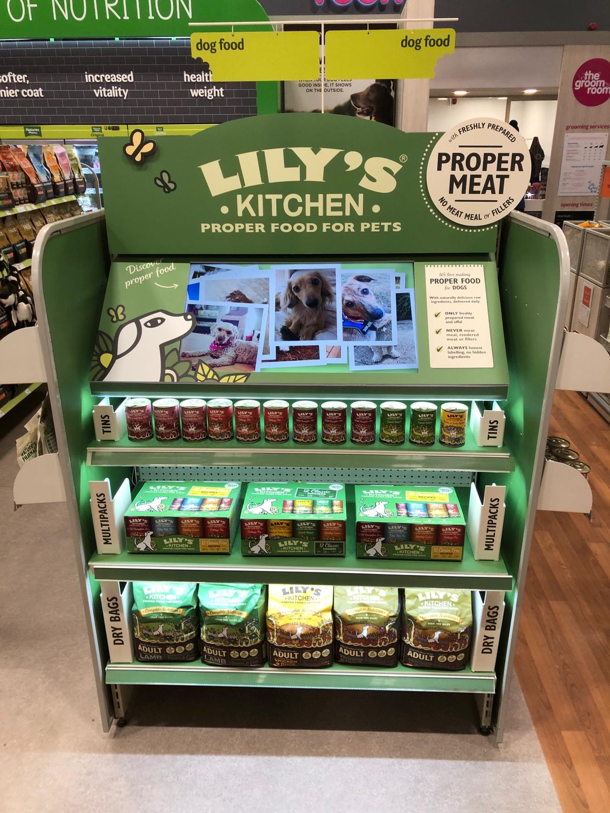 Lily's Kitchen Pets at Home Gondola End Unit by Three Point