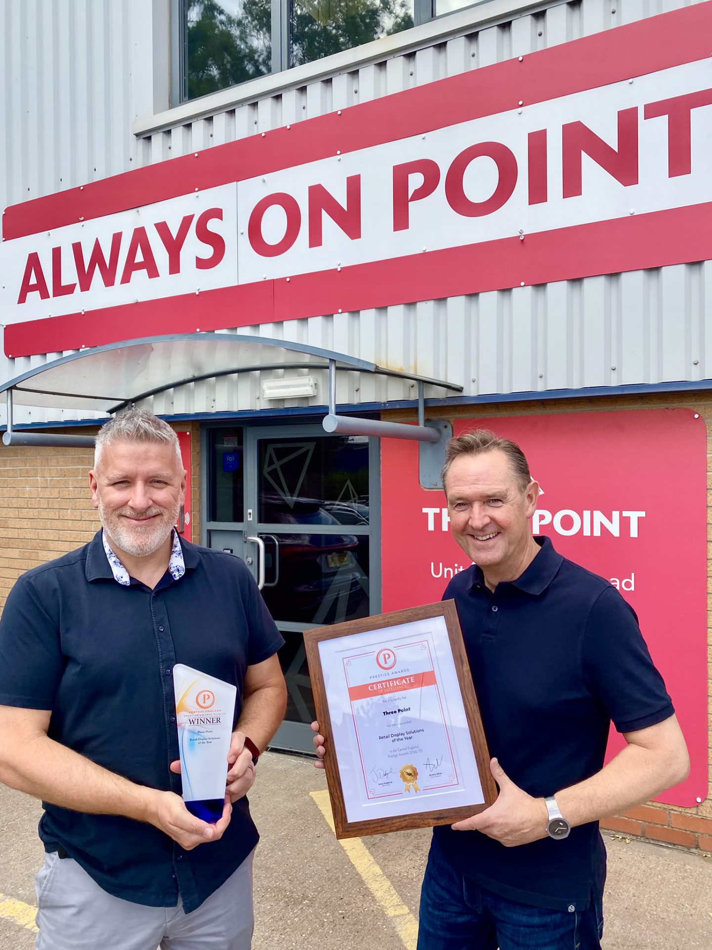 Three Point have won a First-Class Award for the Innovation & Excellence category with the Central England Prestige Awards 