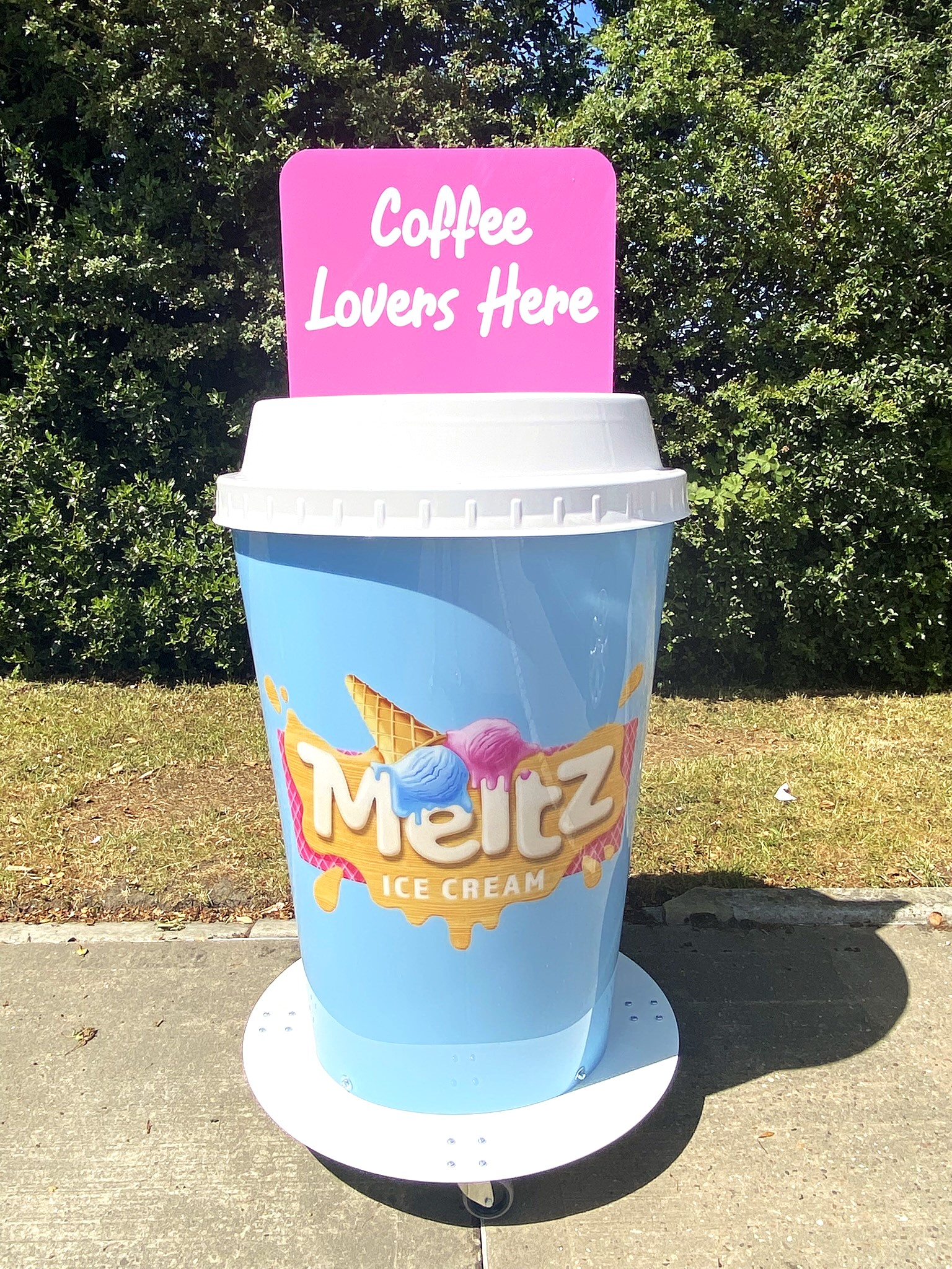 Harbour Amusement Park giant cup activations designed and made by Three Point