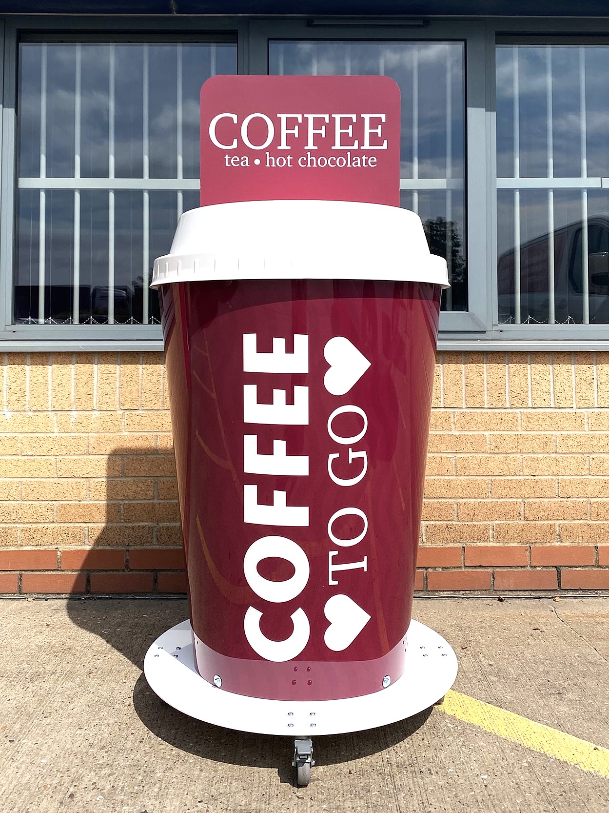 Apollo Rides giant coffee cup designed and made by Three Point