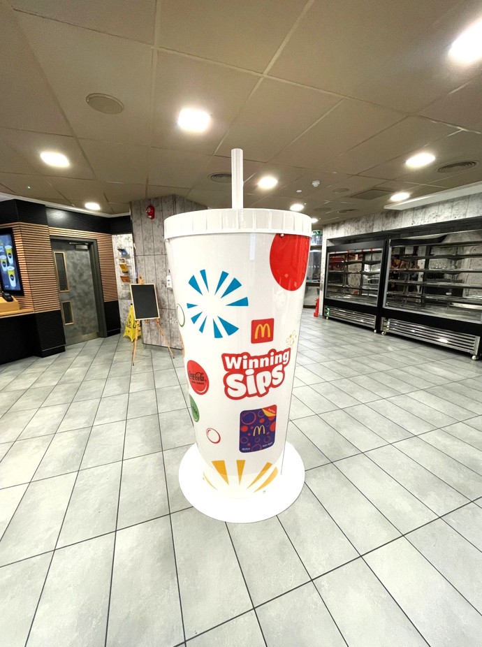 Winning Sips Giant Factice McDonalds by Three Point Design