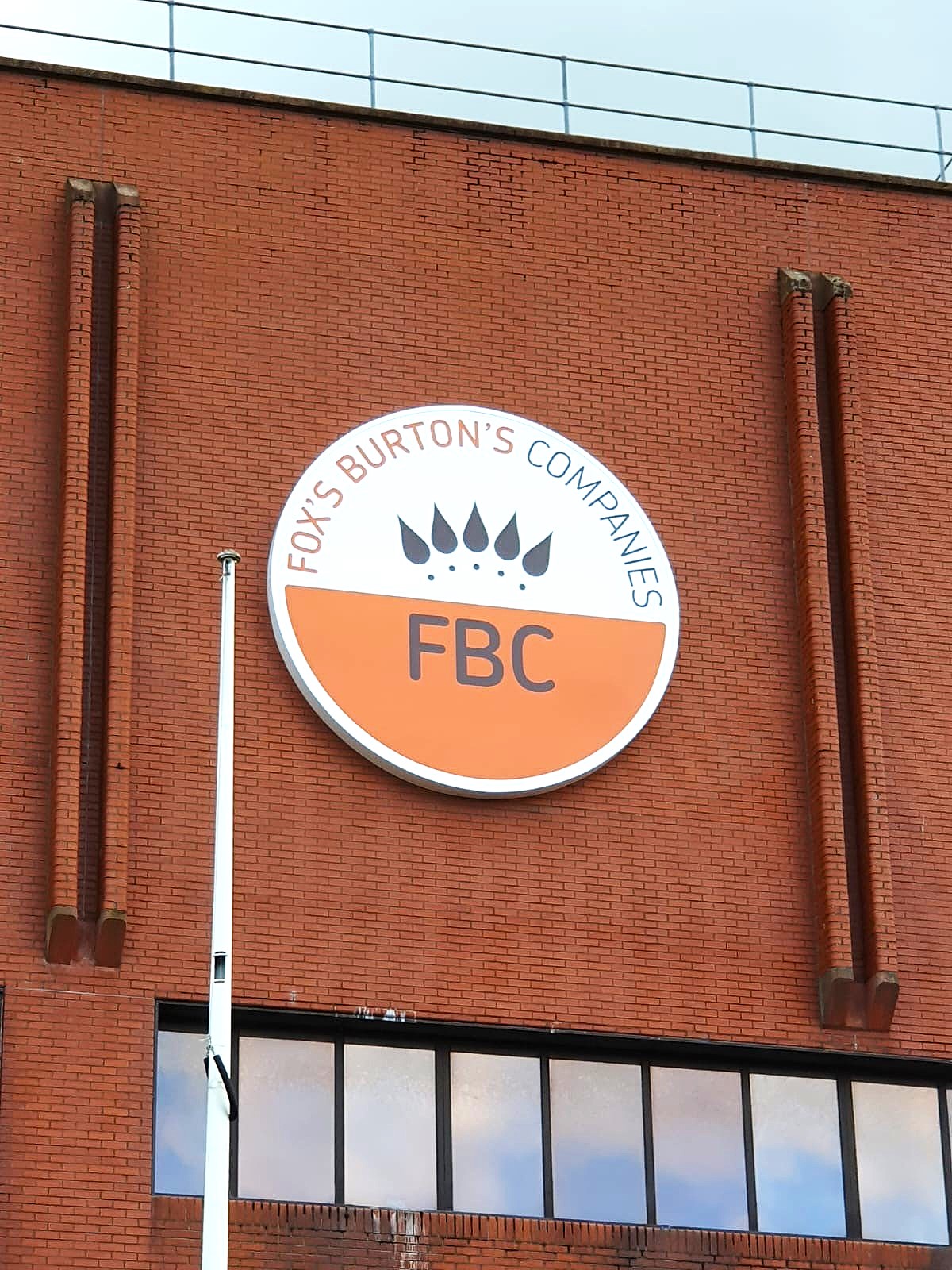 Fox's Burtons Foods illuminage sign design made and installed by Three Point