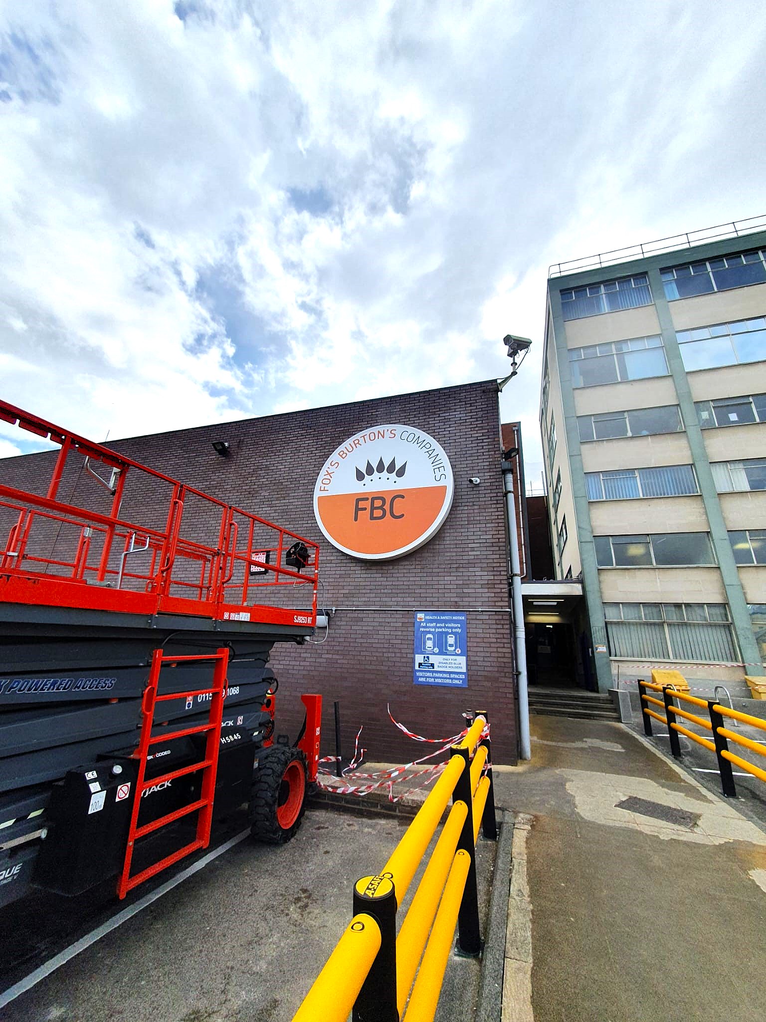 Fox's Burtons Foods illuminage sign design made and installed by Three Point
